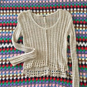 Free People beachy crochet sweater
